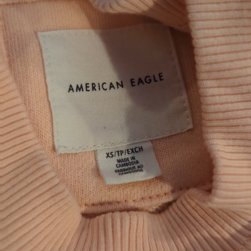 American Eagle Outfitters Peach Ribbed Top - Picture 4 of 5